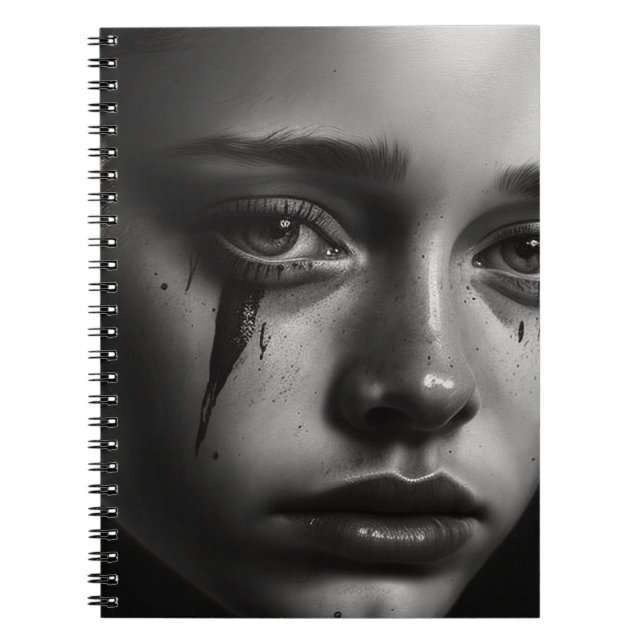 Carnet Fille avec des larmes (Devant)