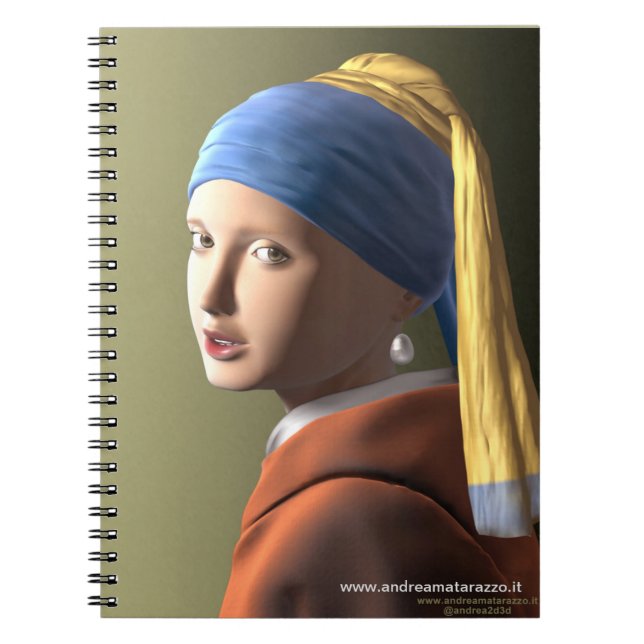 Carnet Fille avec une perle (Devant)