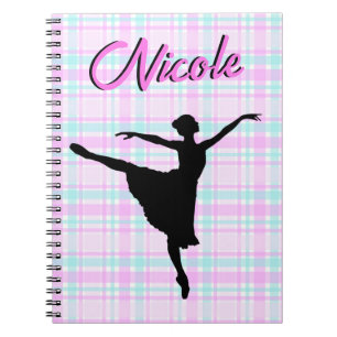 Carnet Fille Ballerina Ballroom Danse Plaid Pastel