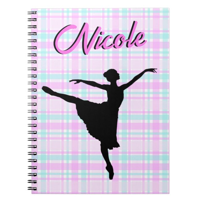 Carnet Fille Ballerina Ballroom Danse Plaid Pastel (Devant)