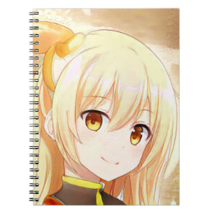 Carnet Fille blonde souriante aux yeux ambrés manga anime