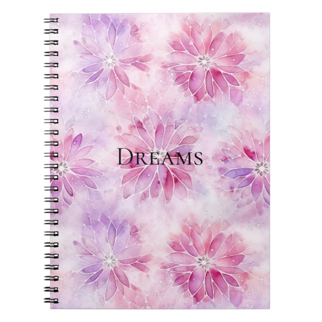 Carnet Fille Blush Rose Chic Lavande Florale (Devant)
