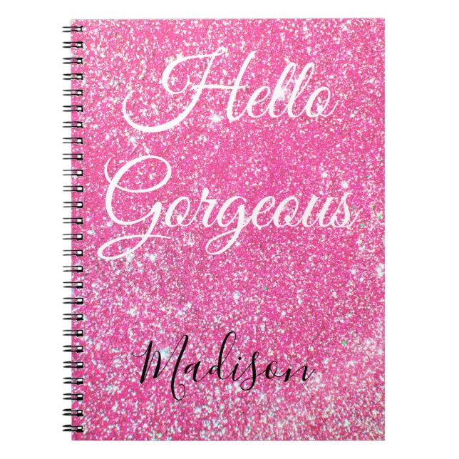 Carnet Fille Bonjour Gorgeous Hot rose Parties scintillan (Devant)