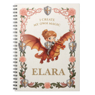 Carnet Fille Chevalier Fantaisiste Dragon Anniversaire Es
