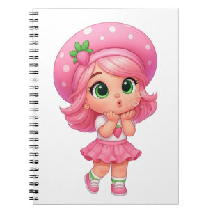 Carnet Fille Chibi Mignonne aux Fraises