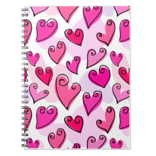 Carnet Fille Coeurs Roses Cute Romantic Valentines Day