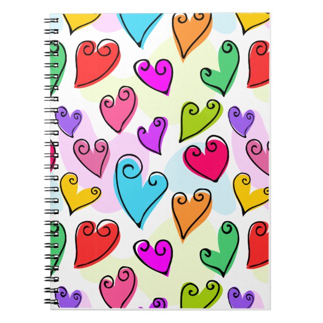 Carnet Fille Coeurs Vibrants Cute Romantic Valentines Day (Devant)