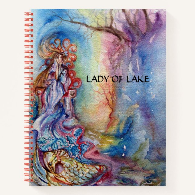 Carnet FILLE DU LAC Arthurian Légende Aquarelle (Devant)