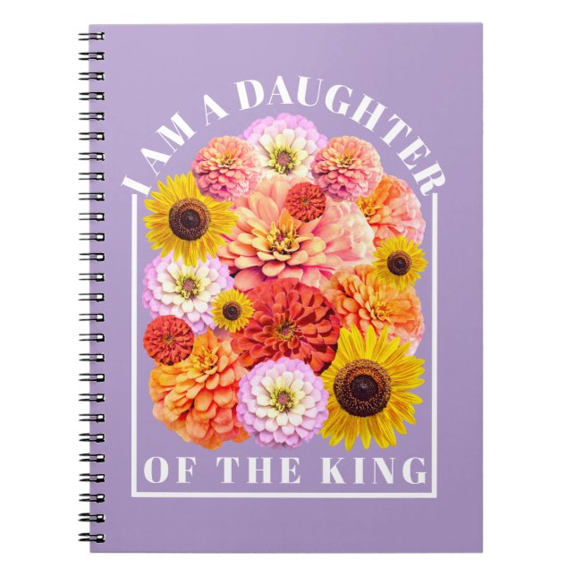 Carnet Fille du Roi Verset Biblique Fleur (Devant)