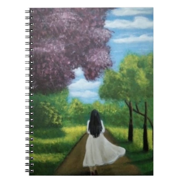 Carnet Fille en robe blanche (Devant)