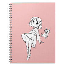 Fille et chat animés flottants