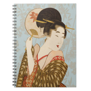Carnet Fille Geisha Japonaise Vintage en Kimono avec Éven