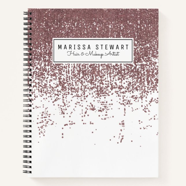 Carnet Fille Glamour Faux Rose Parties scintillant Or Bla (Devant)