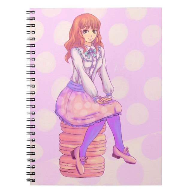 Carnet Fille Macaron rose (Devant)