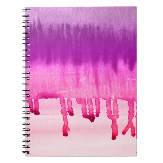 Carnet Fille Magenta Purple Aquarelle Ombre (Devant)