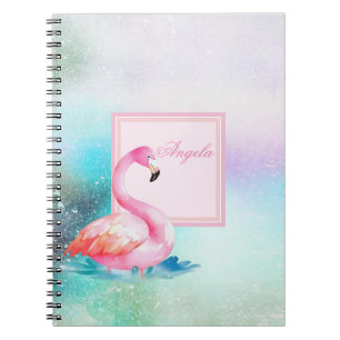 Carnet Fille moderne coloré, Flamants roses adorables