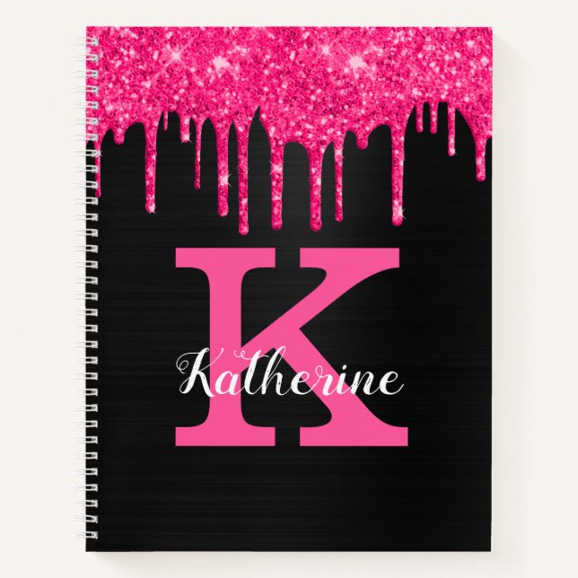 Carnet Fille Noir Hot Rose Parties scintillant Drivers No (Devant)