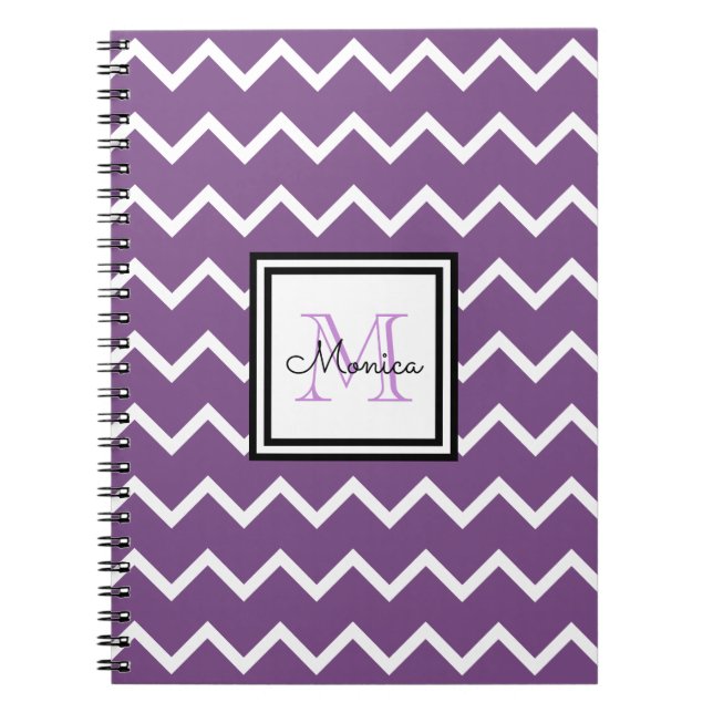 Carnet Fille Nom pourpre Monogram Chevron (Devant)