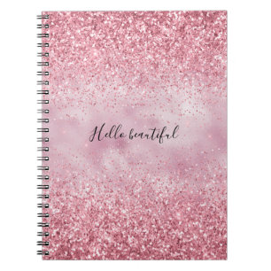 Carnet Fille Parties scintillant de verre rose étincelant