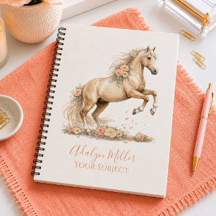 Carnet Fille Pêche Cheval Fantaisie Personnalisé