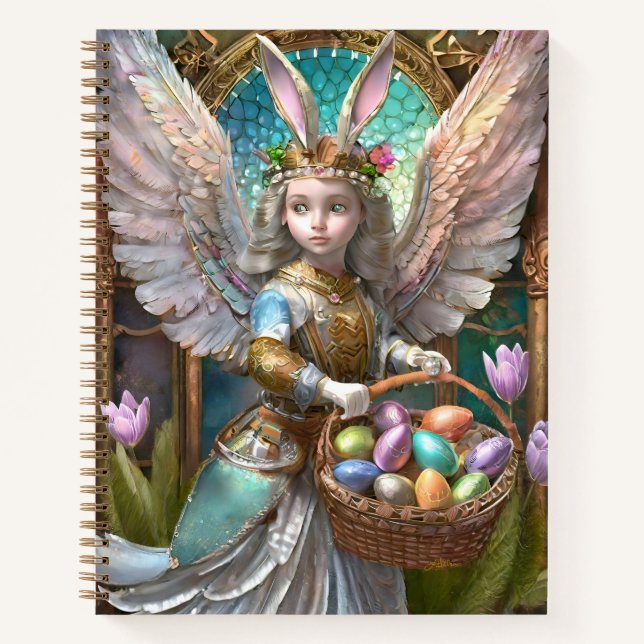 Carnet Fille portant le costume de lapin de Pâques (Devant)