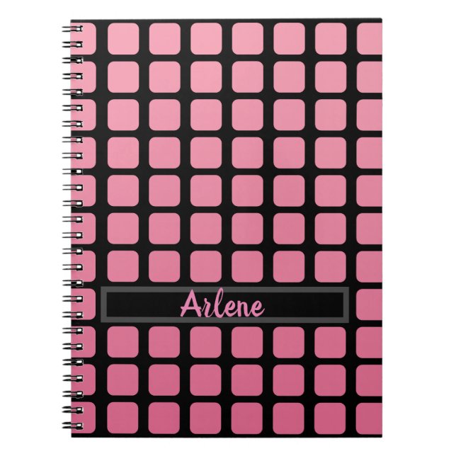 Carnet Fille Rose Et Noir (Devant)
