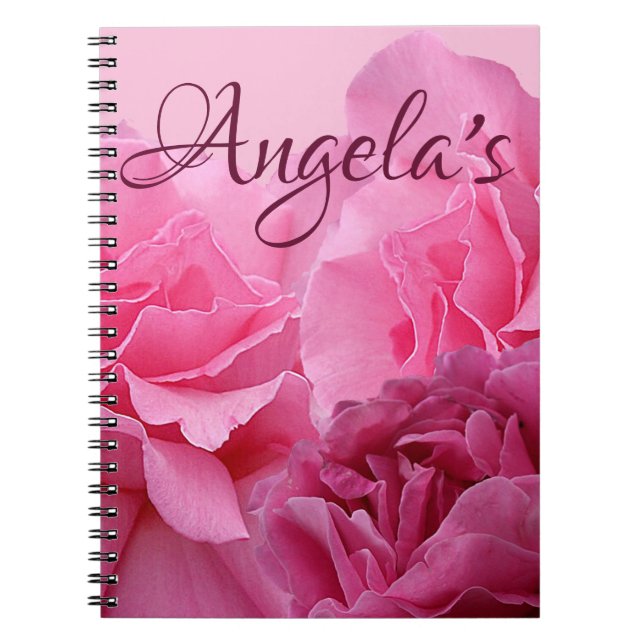 Carnet Fille rose glam rose rose fleurie moderne boho fin (Devant)