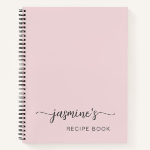 Carnet Fille Simple Blush Pink Cookbook Signature Recette