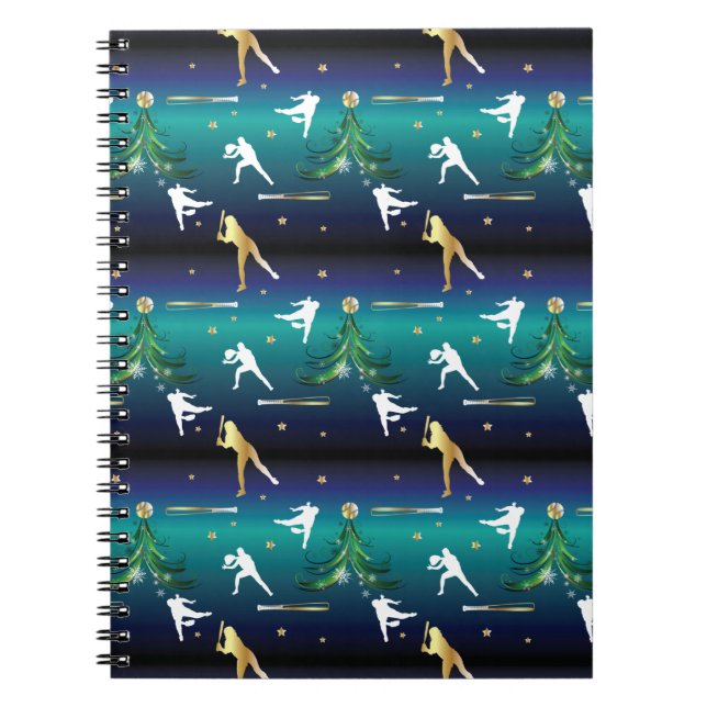 Carnet Filles de baseball softball Noël (Devant)