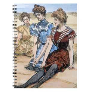 Carnet Filles de Gibson sur la plage, 1900