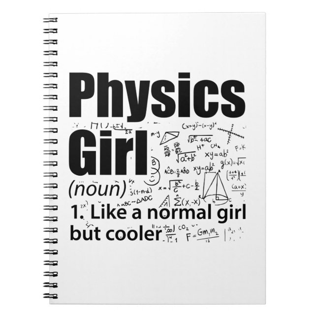 Carnet Filles de physique | Cadeaux de sciences physicist (Devant)