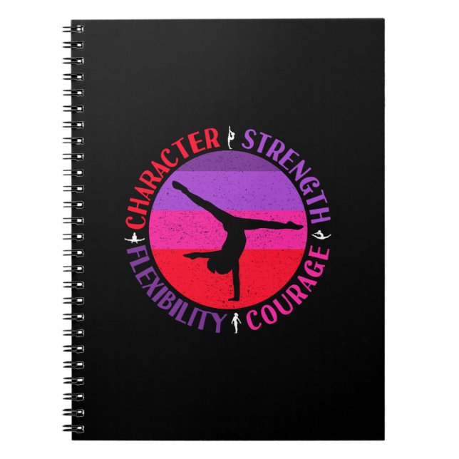 Carnet Filles Gymnastique Caractère Force Courage (Devant)