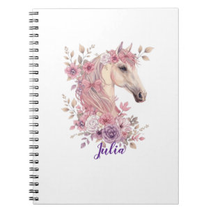 Carnet Filles Jolis Poneys Floral Pastel Cheval