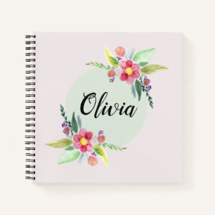 Carnet Filles mignonnes fleurs botaniques de printemps et