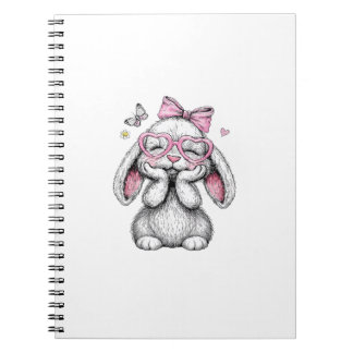 Carnet Filles Pâques Lapin Mignon Visage Rose Pâques Enfa