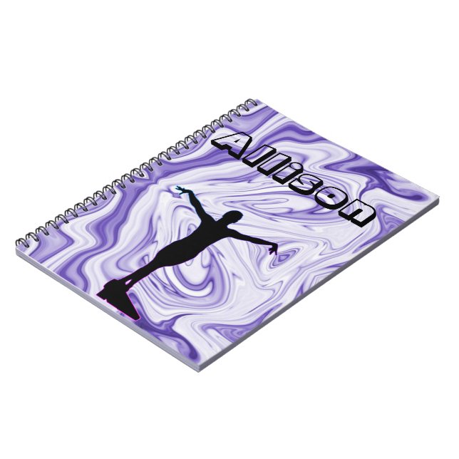 Carnet Filles Purple Marbre blanc Balance Poutres Gymnast (Côté gauche)