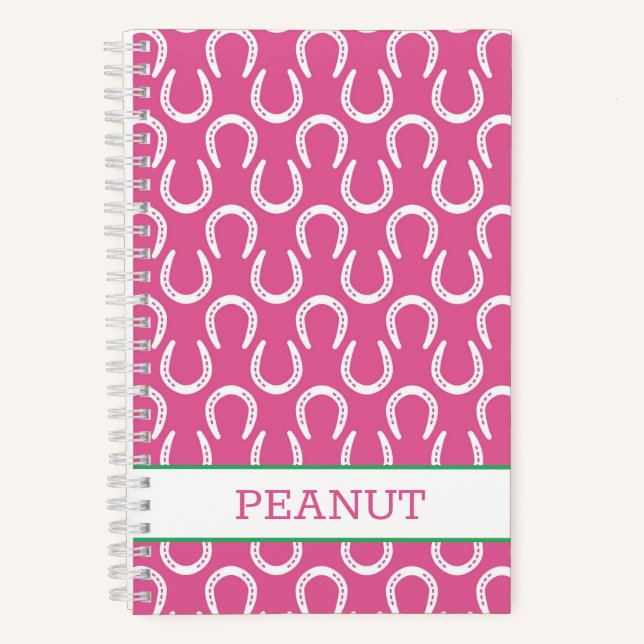 Carnet Fils de cheval rose NOM Cheval Animaux Grange Amus (Recto)