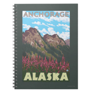 Carnet Fireweed et montagnes - Anchorage, Alaska