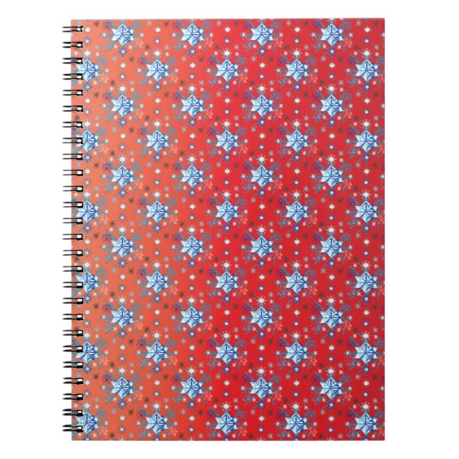 Carnet Flacon de Noël rouge et bleu Abstrait (Devant)