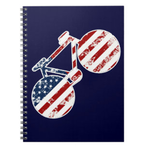 Carnet flag patriotic United States of America bicycle