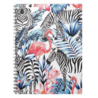 Carnet Flair tropical : Flamant rose Zebra Paradise