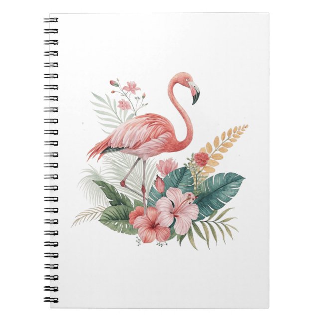 Carnet Flamant aux fleurs (Devant)