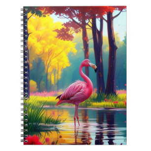 Carnet Flamant debout dans le lac-36547