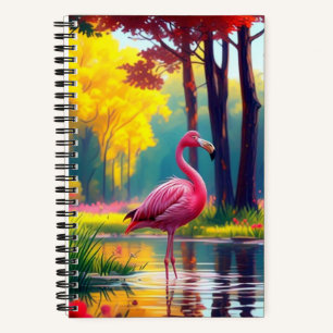 Carnet Flamant debout dans le lac-36547