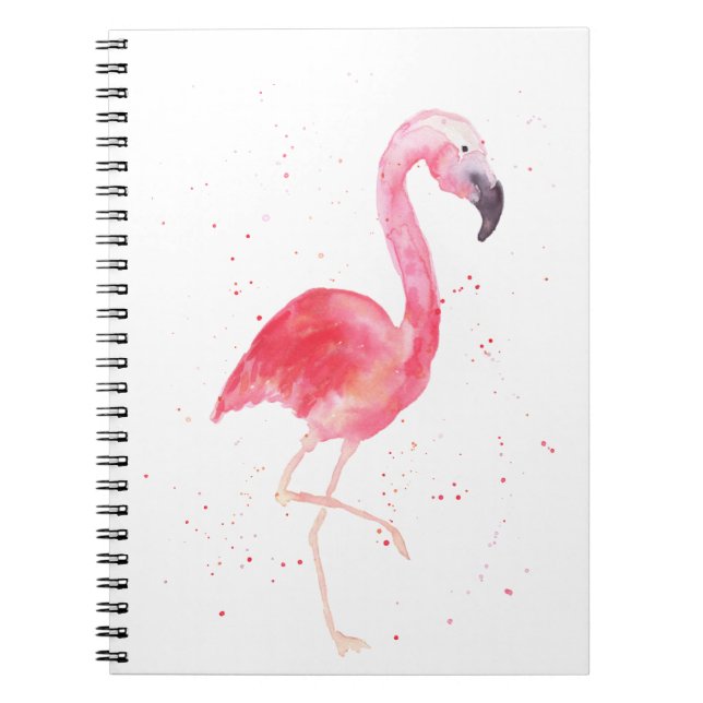 Carnet Flamant rose aquarelle (Devant)