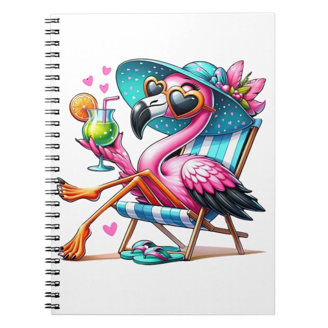 Carnet Flamant rose cool (Devant)