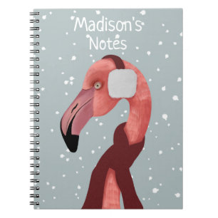 Carnet Flamant rose D'Hiver Whimsical Et Cosy Avec Écharp