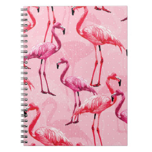 Carnet Flamant rose Elégance : Motif d'oiseaux roses.