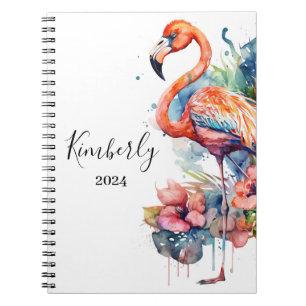 Carnet Flamant rose personnalisé