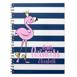 Carnet Flamant rose rose, Bleu Marine, Petite Princesse